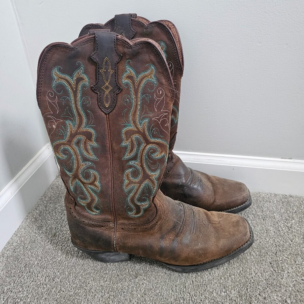 Justin Brand Western Boots – 100% Leather – Well Worn